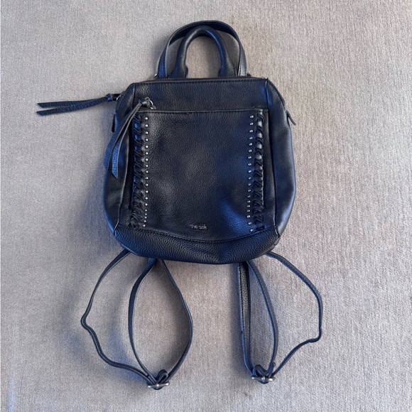 The Sak Black Leather Mini Backpack Bag - Picture 1 of 5